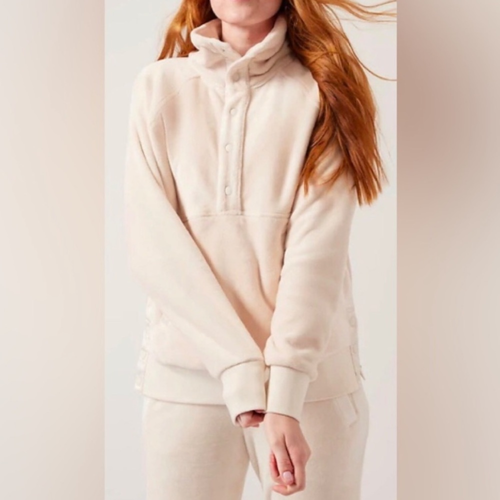 Athleta Recover Cozy Snap Front Sweatshirt Size M